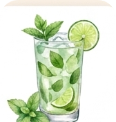 A watercolor mojito